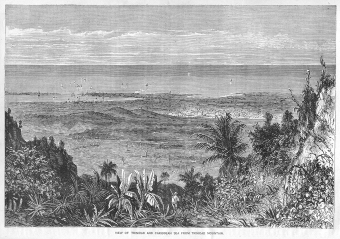 View of Trinidad and Caribbean Sea from Trinidad Mountain
